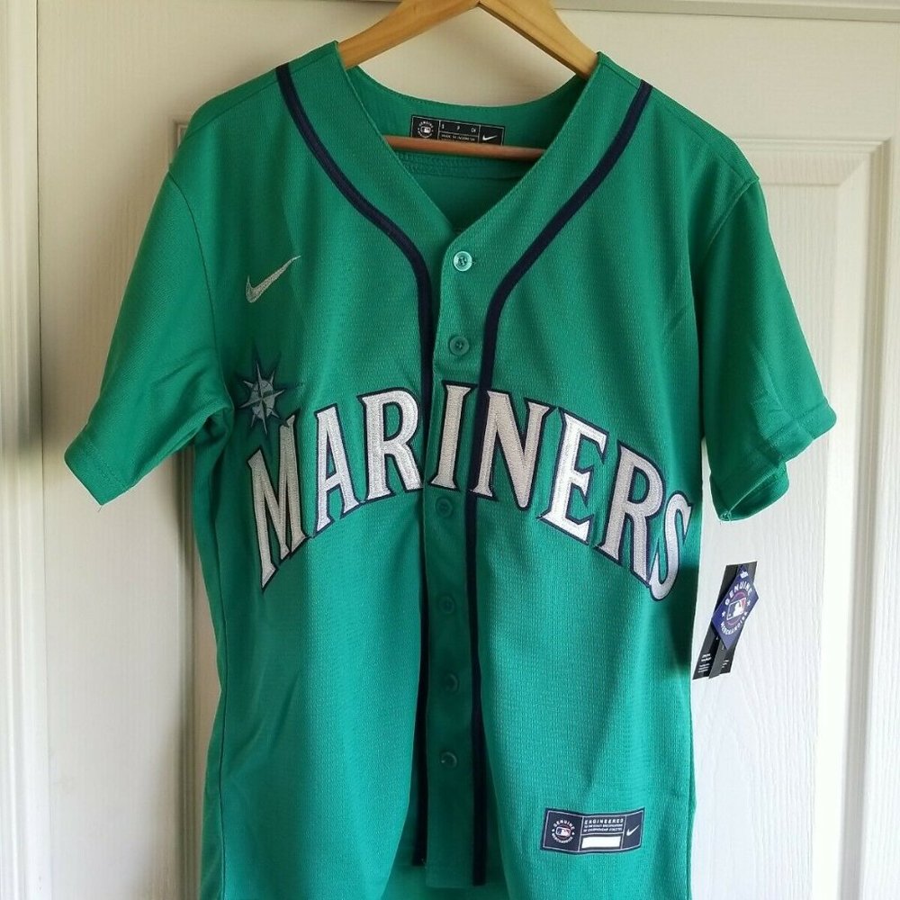 KEN GRIFFEY JR SEATTLE MARINERS GREEN RETRO THROWBACK JERSEY